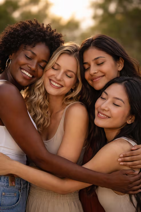 Mulheres abraçadas